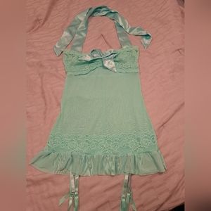 Dreamgirl Women's Playful Retro Stretch Mesh Garter Slip